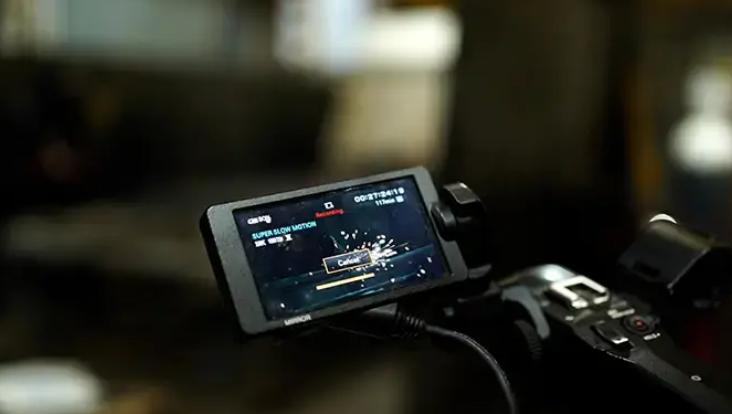 A close up of a camera screen.